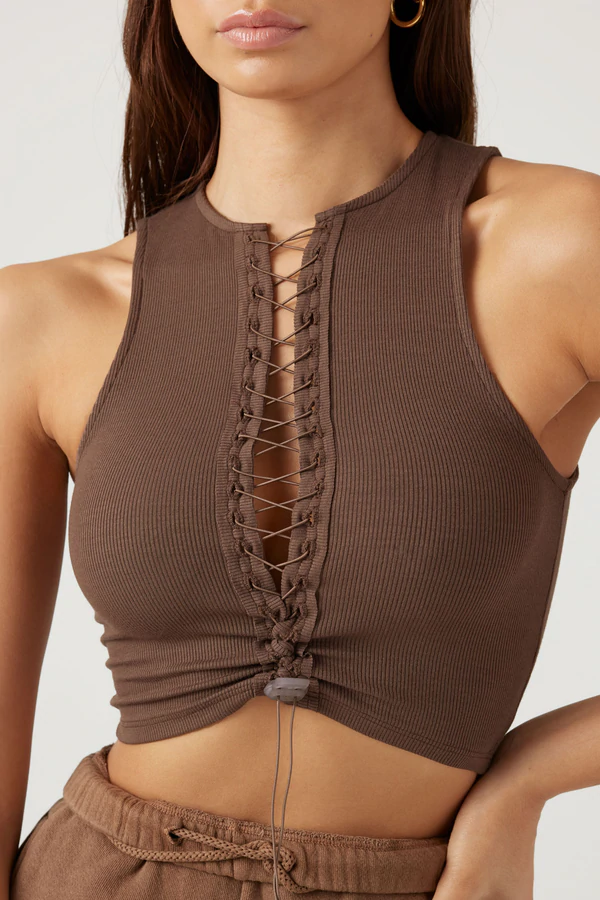 Rare Lace Up Crop Tank